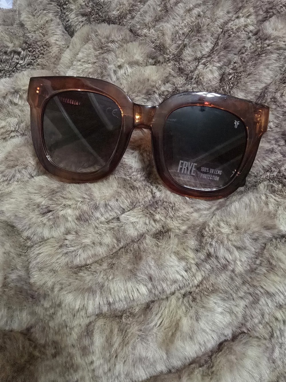 Frye Women's Brown Tortoiseshell Square Sunglasses